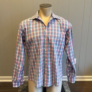 J. Maverick New York Men’s Large Button Down Dress Shirt Plaid Checks
